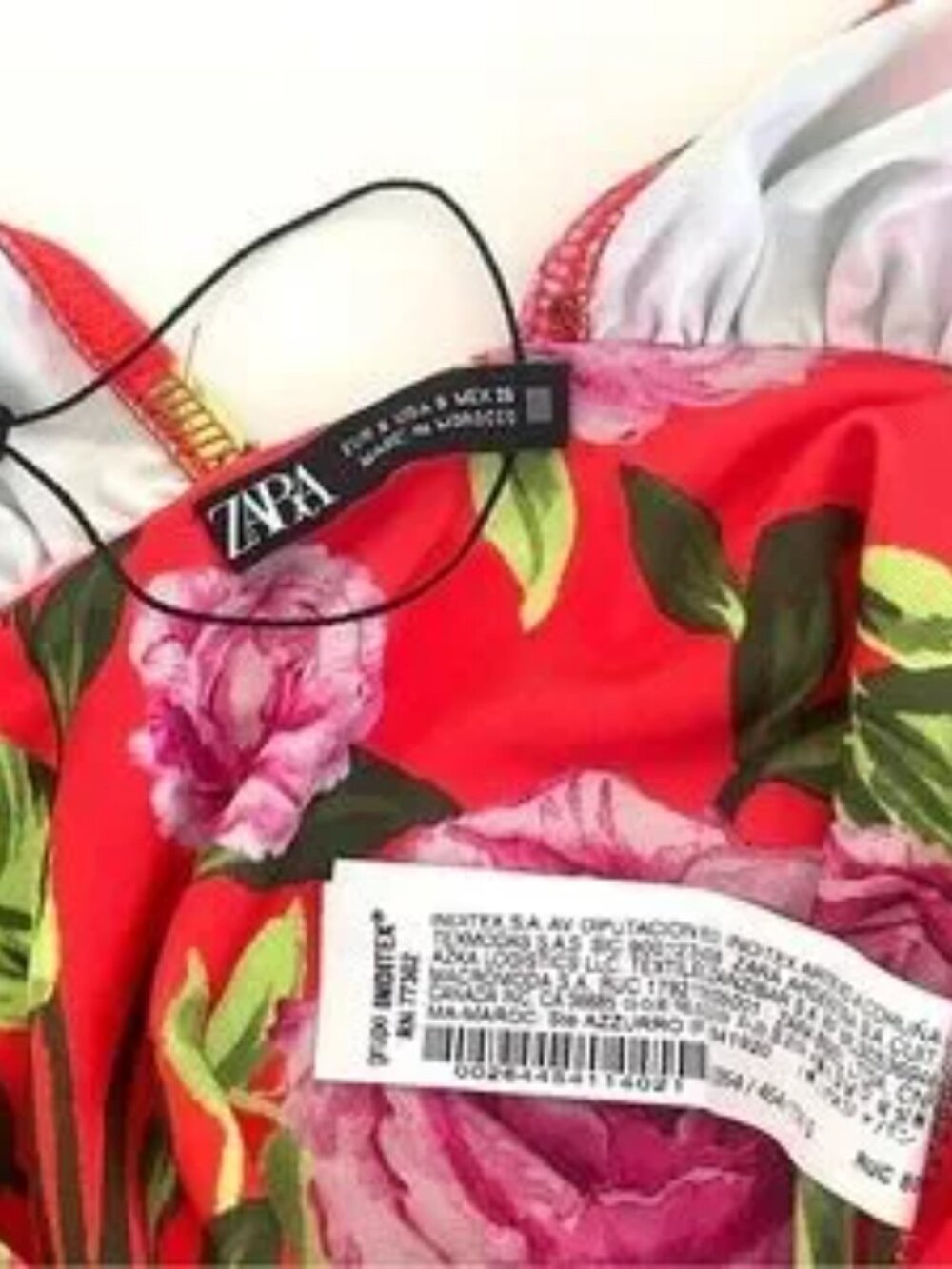NWOT Zara Floral Draped Bodysuit - Picture 4 of 7